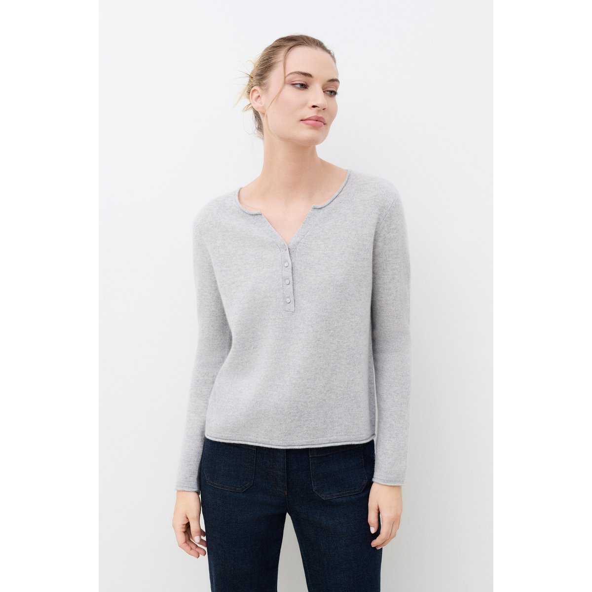 Pull droit cachemire MSANDY gris, CAROLL