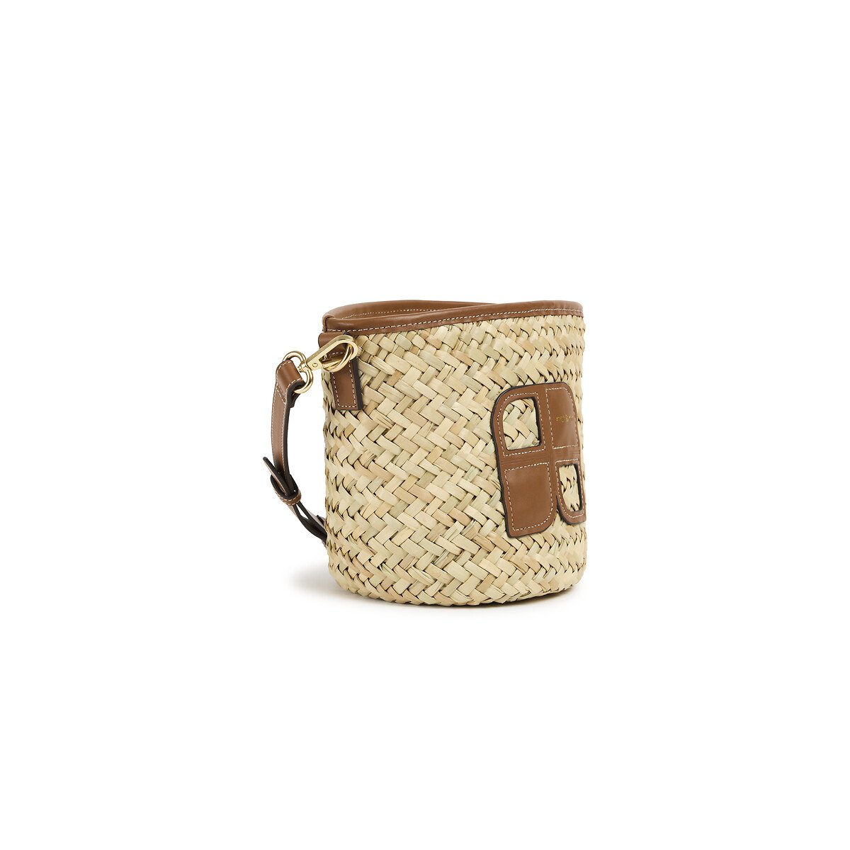 Sac seau en paille et cuir, PAOLO naturel, NAT & NIN
