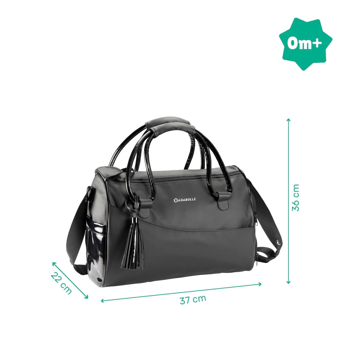 Sac à langer Glossy noir, BADABULLE