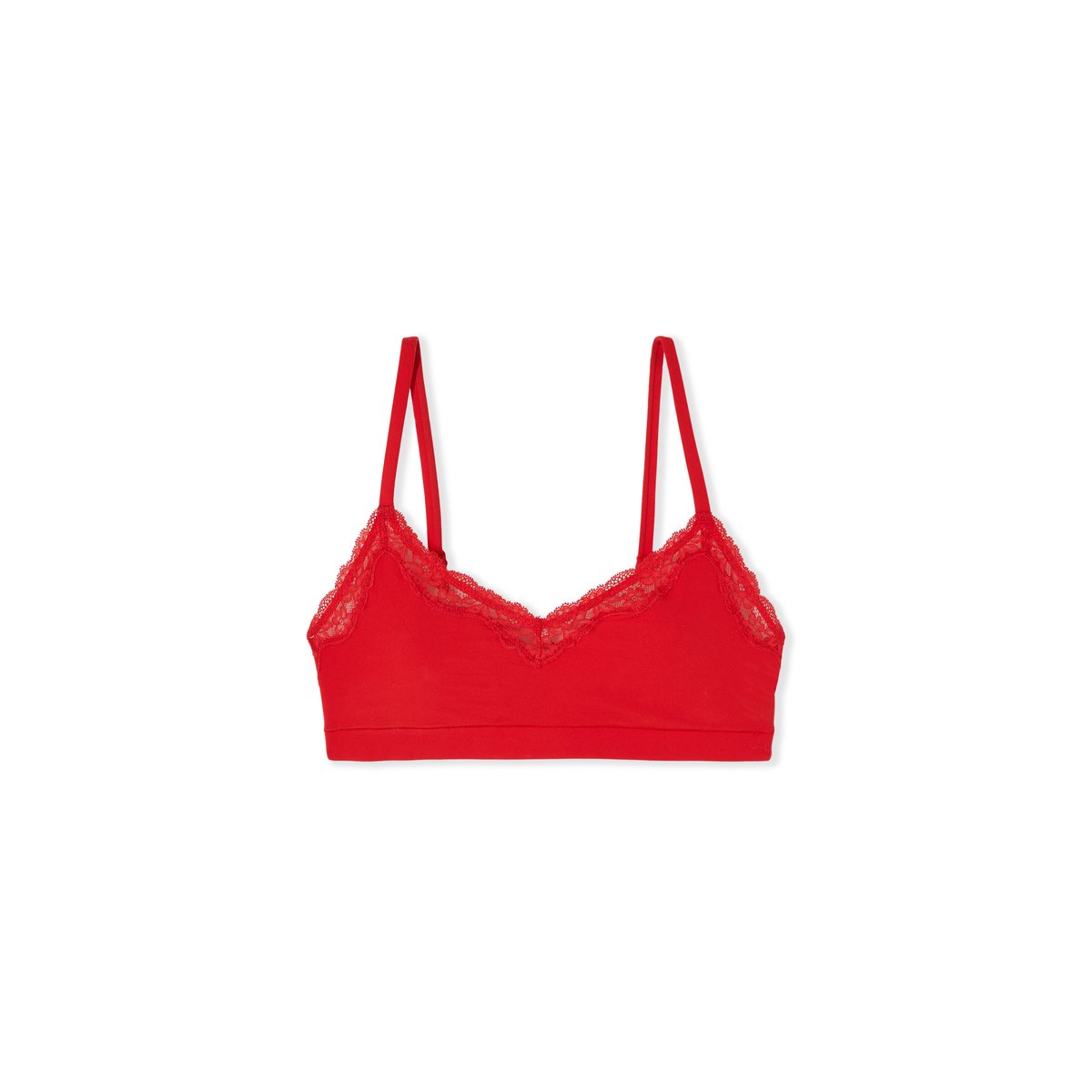 Brassière en microfibre et dentelle PURE SOFT LACE rouge, ETAM
