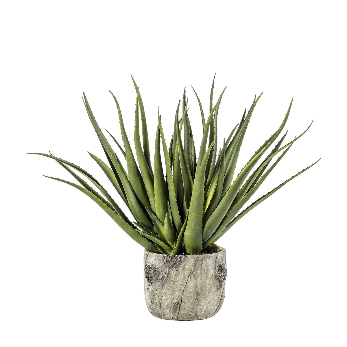 53cm Faux Aloe Plant in Bark Effect Pot green, ÉDITÉ