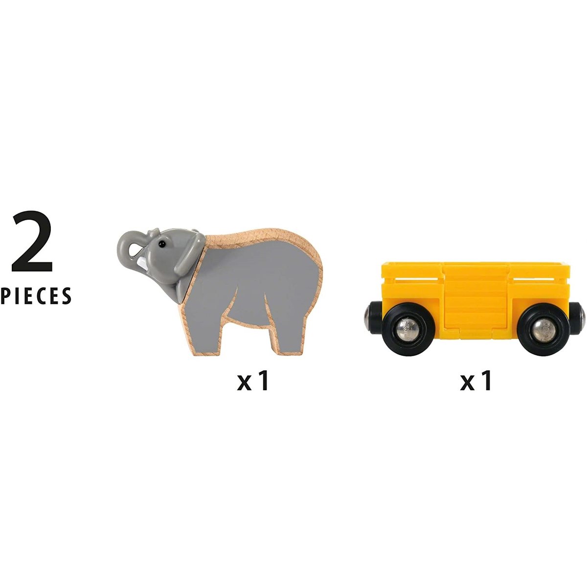 Wagon transporteur d'éléphant jaune, BRIO