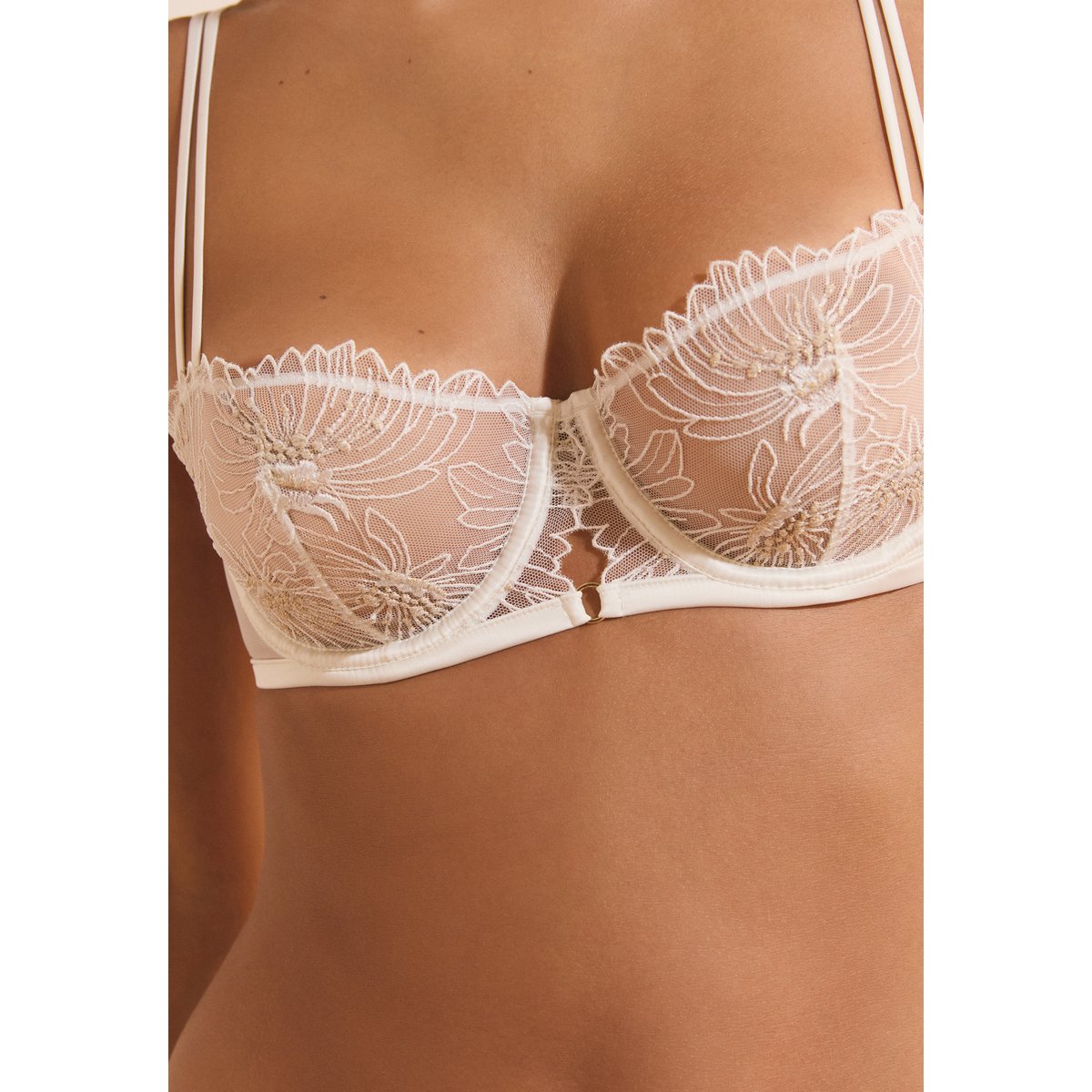 Soutien-gorge N.9 - Balconnet en broderie florale FAVEUR ecru, ETAM