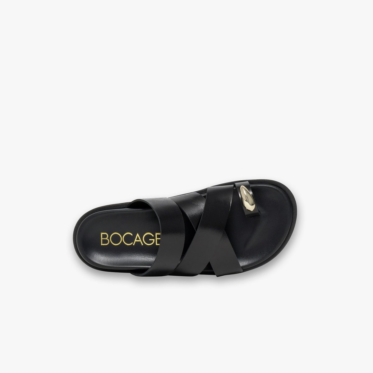 Mule en cuir YANNIS noir, BOCAGE