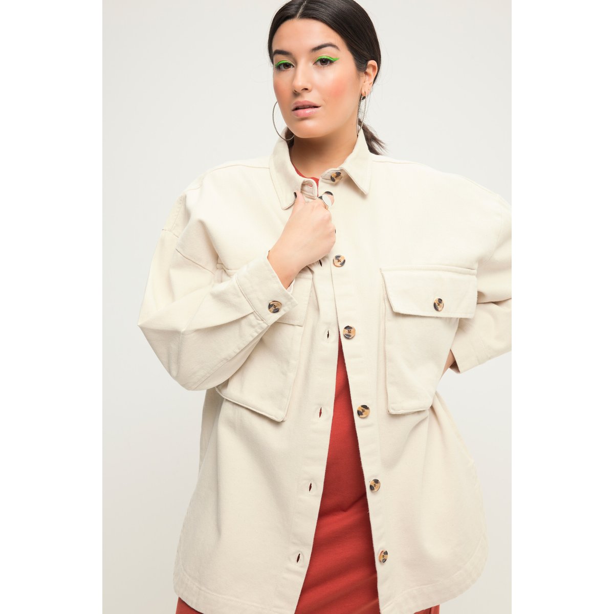 Veste oversized style chemisier avec col craie, STUDIO UNTOLD