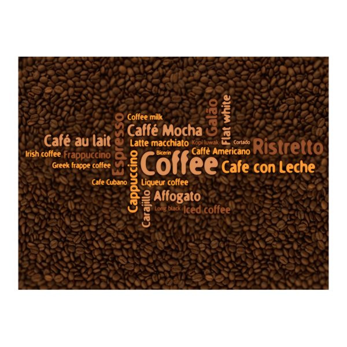 Papier peint intissé panoramique Motifs de cuisine Latte, espresso, cappucino... orange / cuivré, EDEN