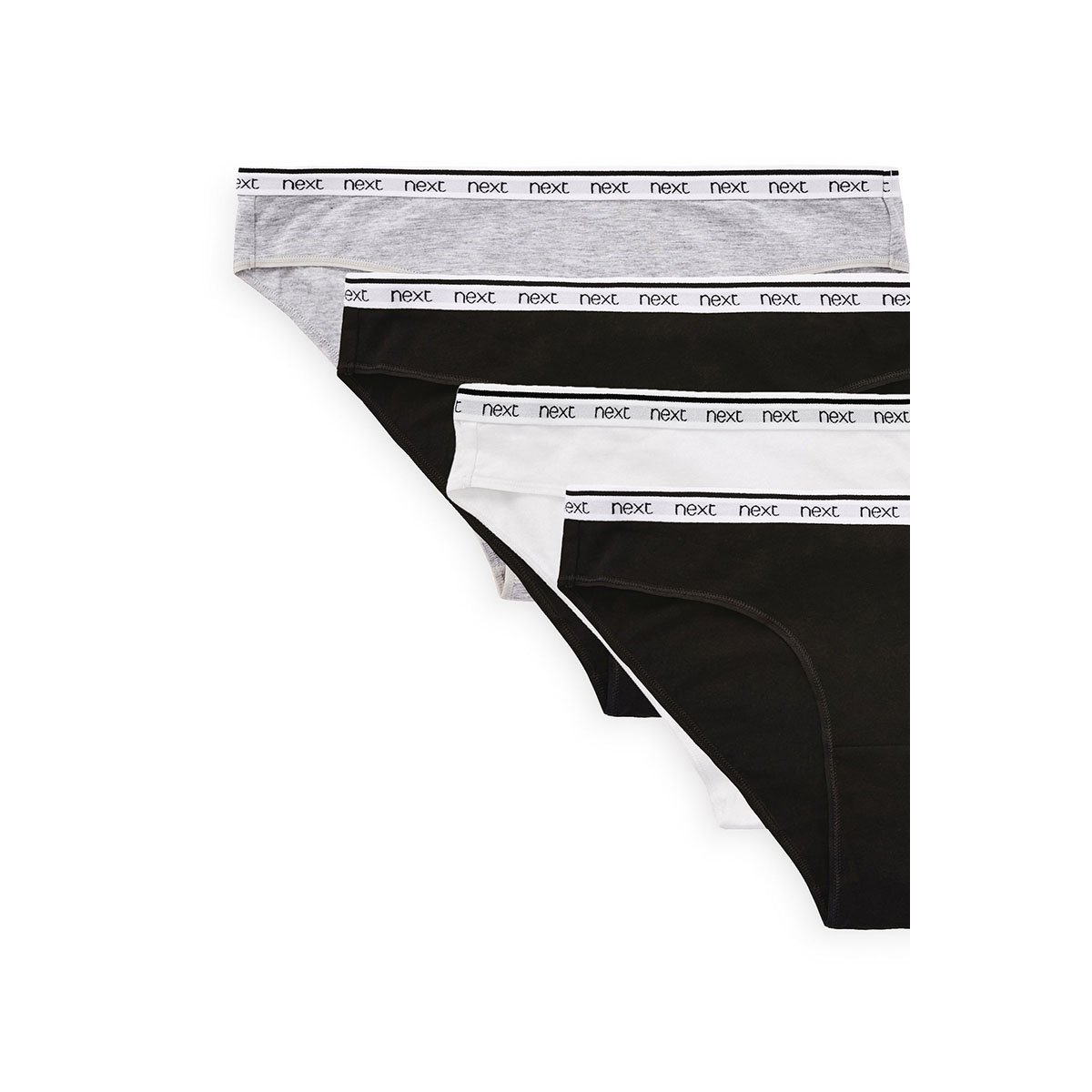 Culottes en coton avec logo, lot de 4 monochrome, NEXT