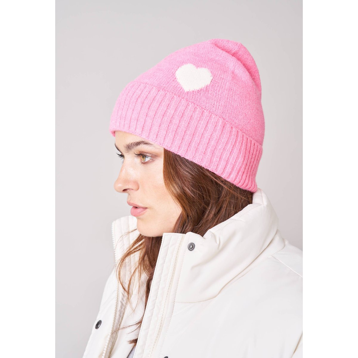 Bonnet femme motif coeur LOLA rose, DEELUXE