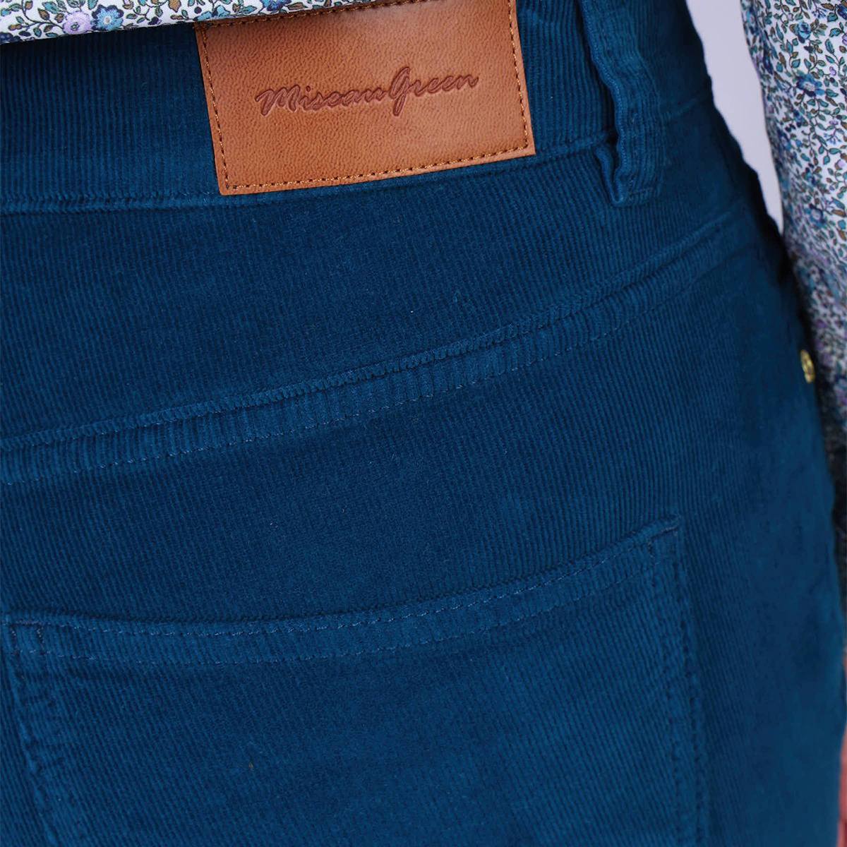 Pantalon en velours Carter bleu petrole, MISE AU GREEN