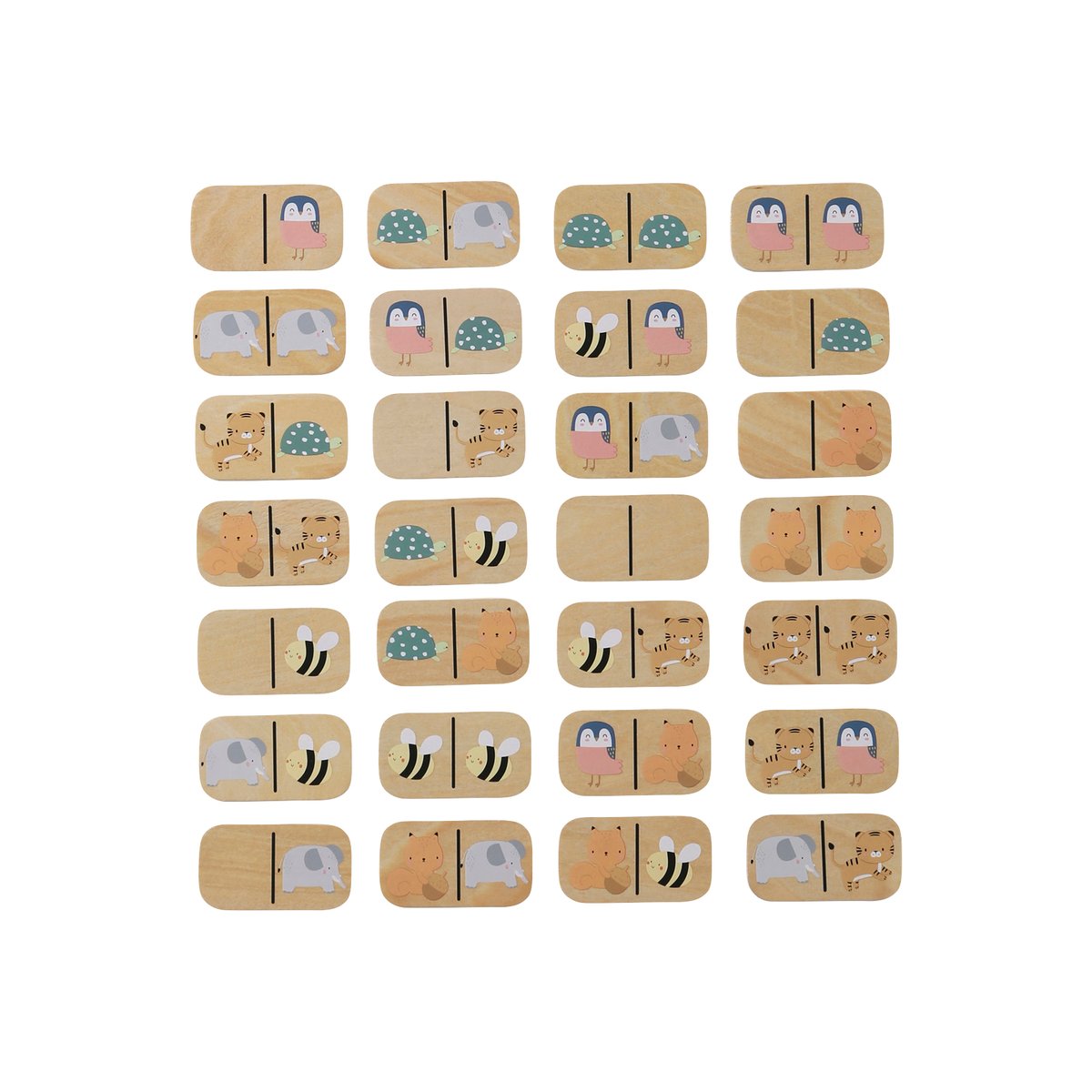 Jeu de dominos en bois FSC® beige, VERTBAUDET