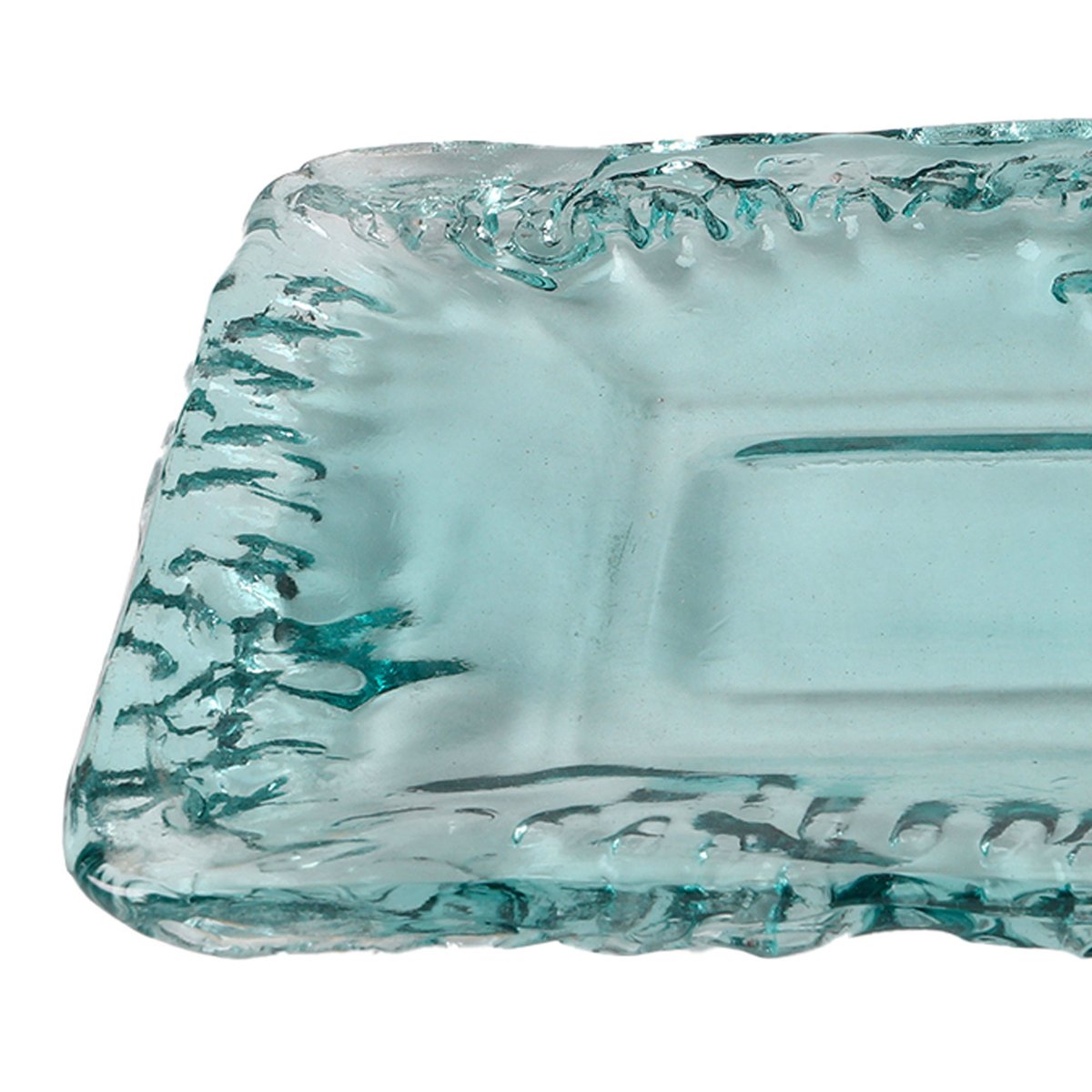Plat rectangulaire en verre recyclé 48x23x4cm vert, WADIGA
