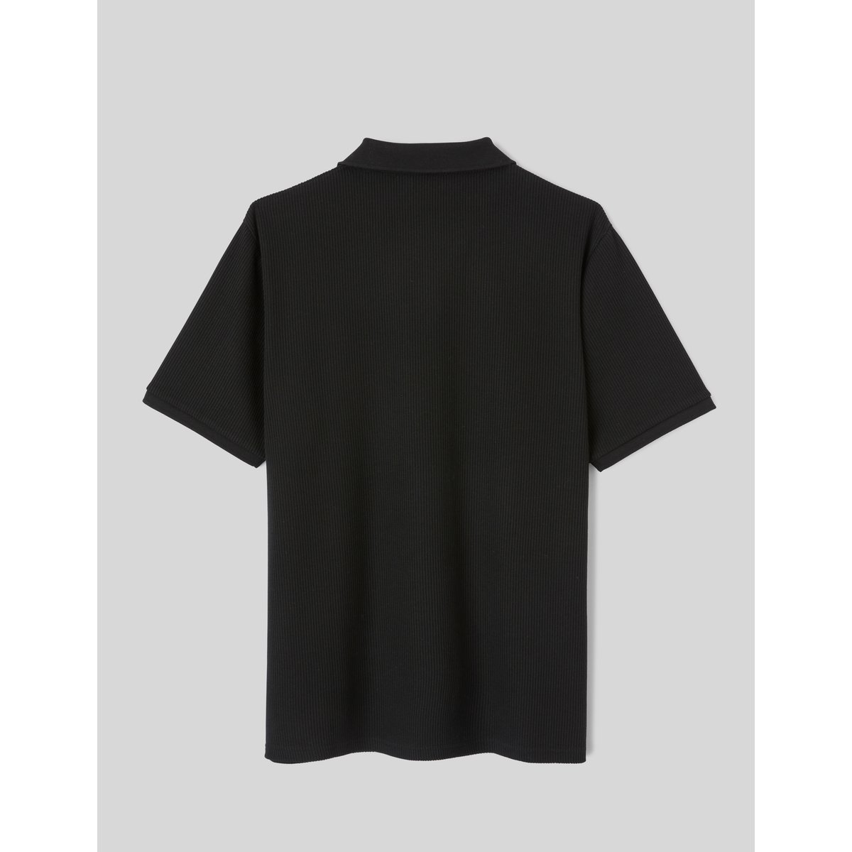 Polo maille côtelée noir, BZB