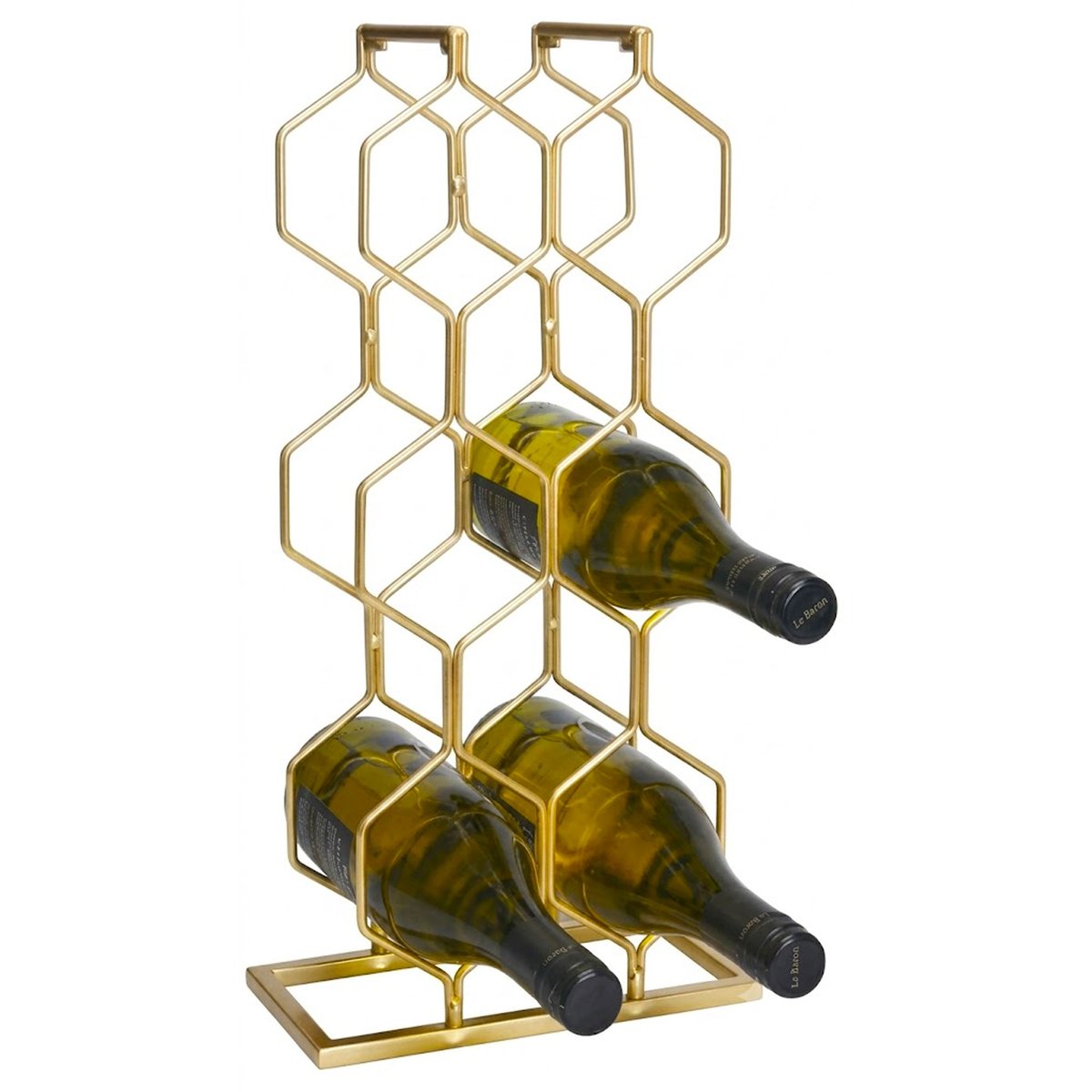 Porte bouteilles métal doré 8 Bouteilles 23x11x48cm doré, WADIGA