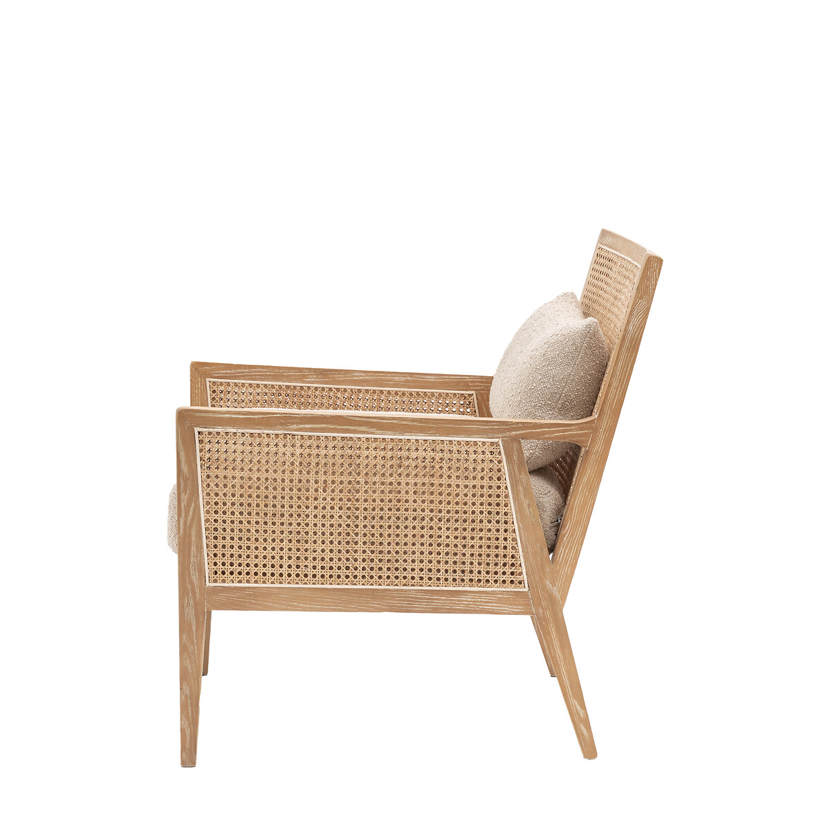 Satara Rattan Armchair with Boucle Cushions natural, ÉDITÉ
