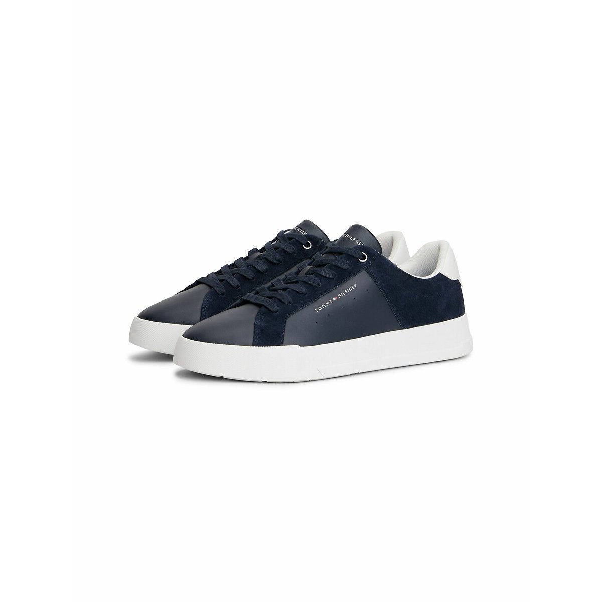 Leather Trainers navy blue, TOMMY HILFIGER
