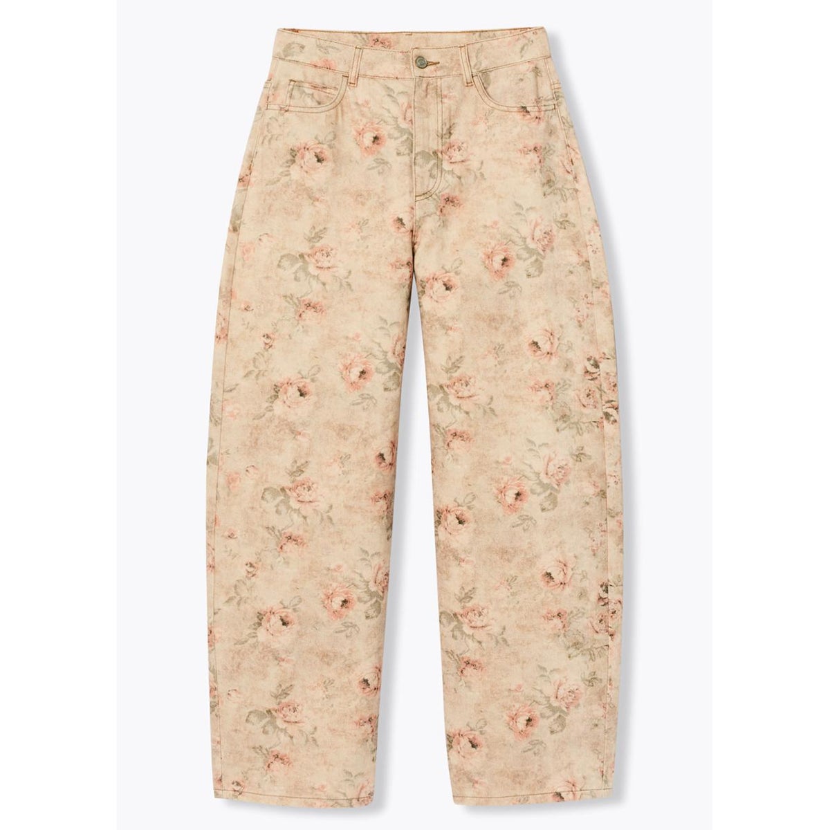 Pantalon barrel à fleurs imprimé multicolore, PROMOD