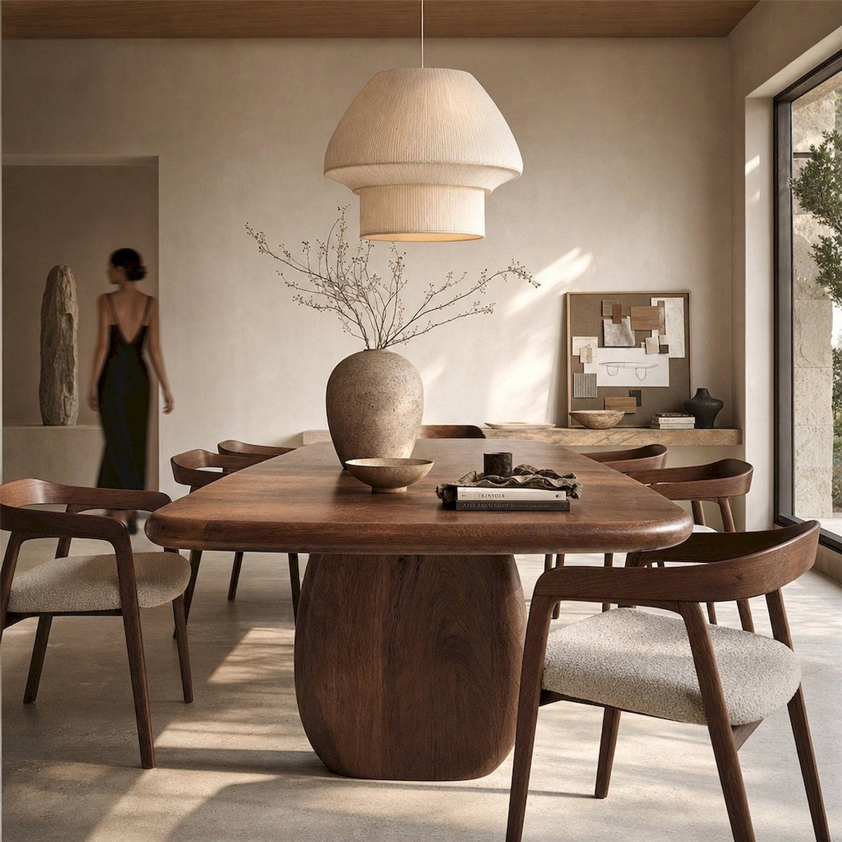 Table à manger en bois d'acacia contemporaine marron, RECOLLECTION
