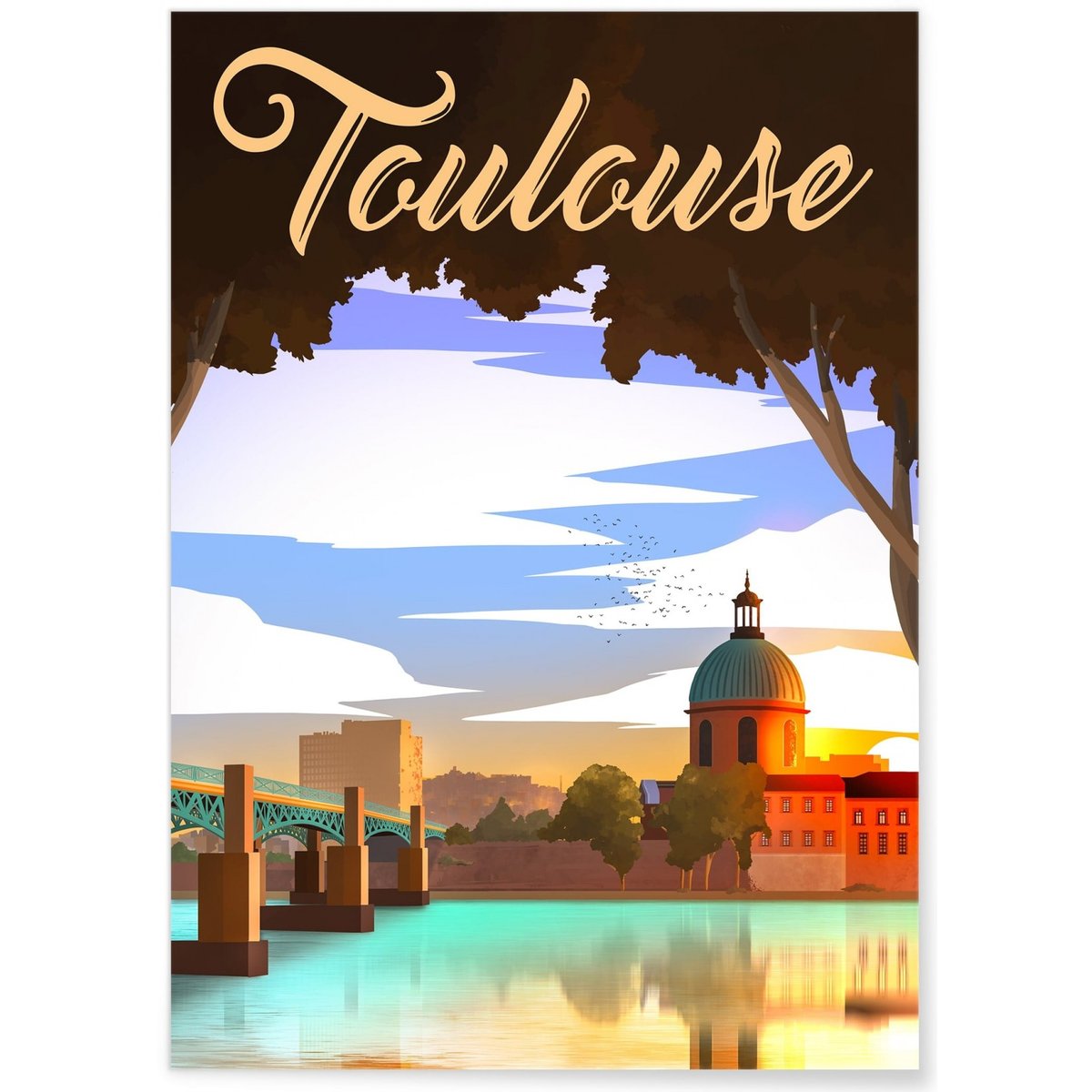 Affiche ville Toulouse blanc, L'AFFICHERIE
