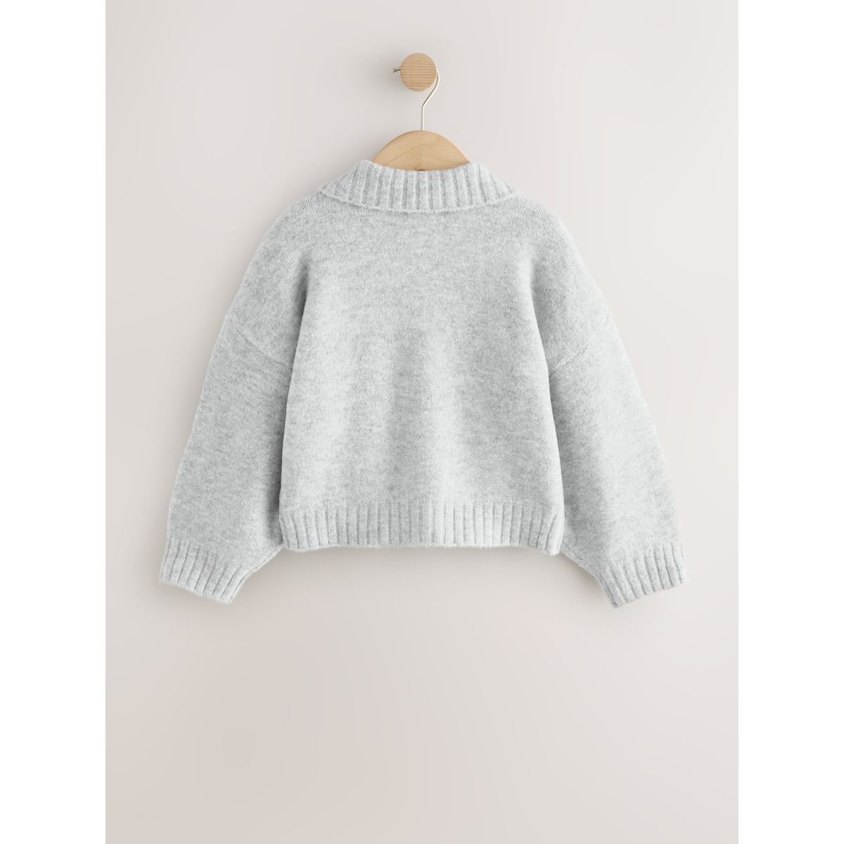 Sweat à capuche zippé en maille gris, NEXT