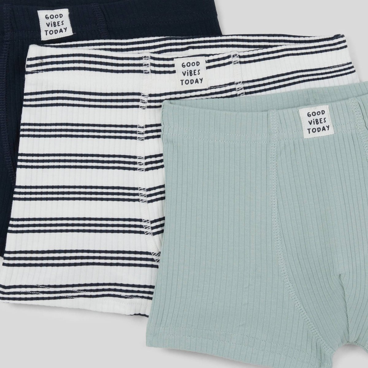 Lot de 3 boxers unis, contenant du coton BIO, certifié OEKO-TEX marine, MONOPRIX