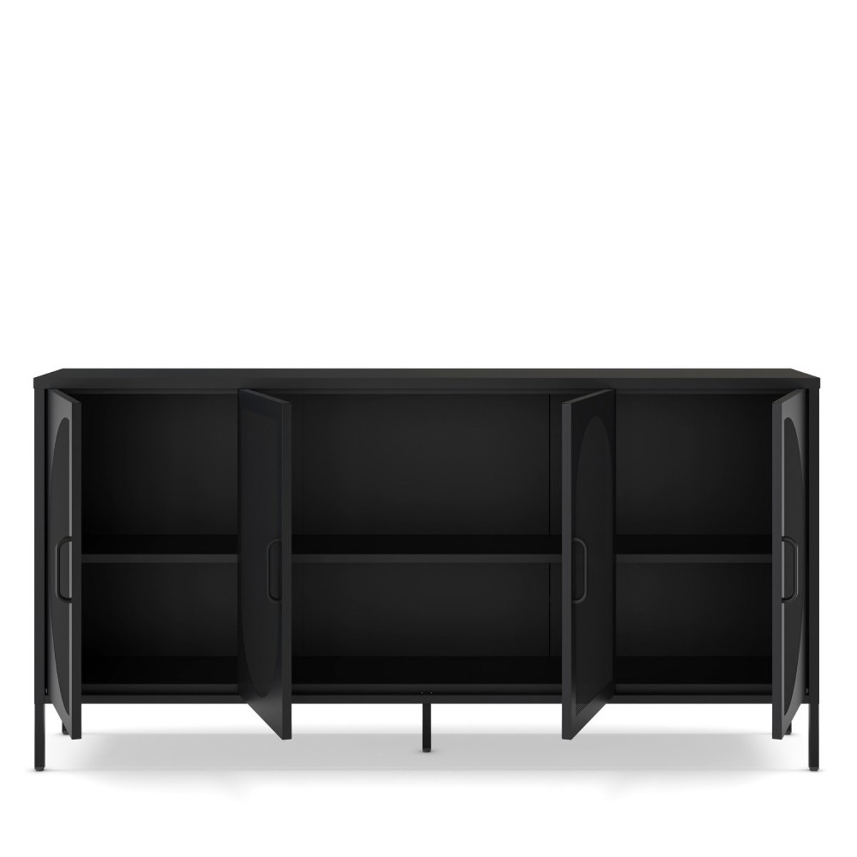 Buffet 4 portes en métal L160cm- ZIO noir, DRAWER