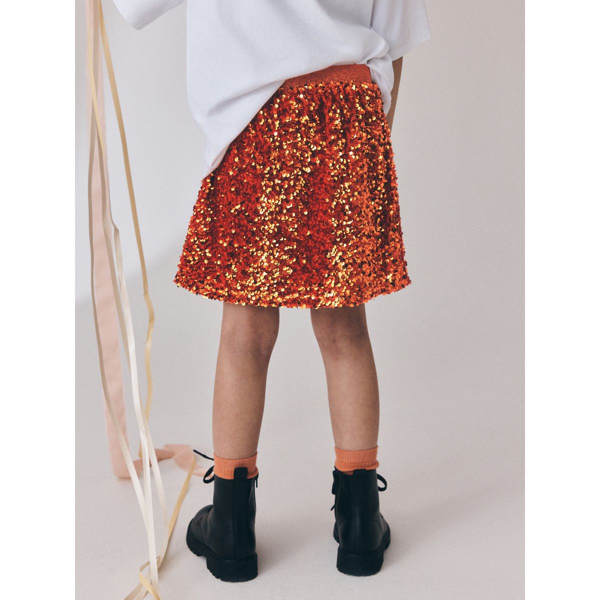 Jupe à sequins orange, NEXT