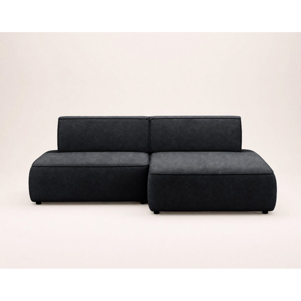 Canapé d'Angle Convertible en Velours 4 places - LISETTE noir, BEST MOBILIER