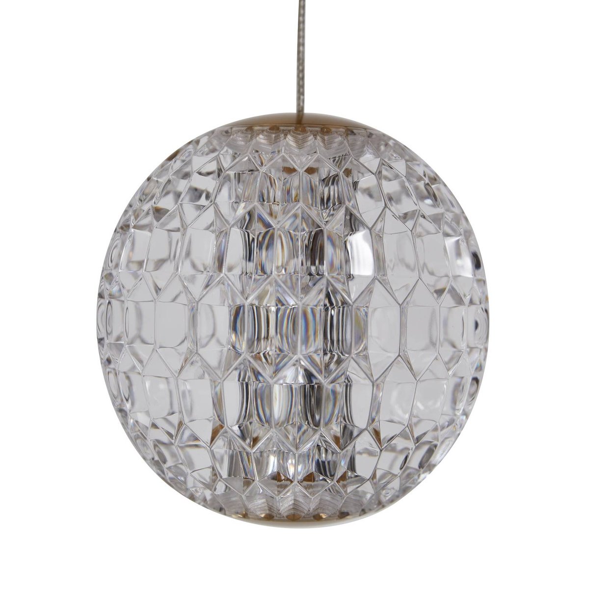Suspension  antiqueLED, Ismenia laiton antique, transparent, LUCANDE