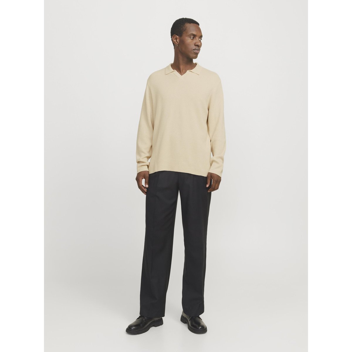 Polo Tricoté blanche - summer sand, JACK AND JONES PREMIUM