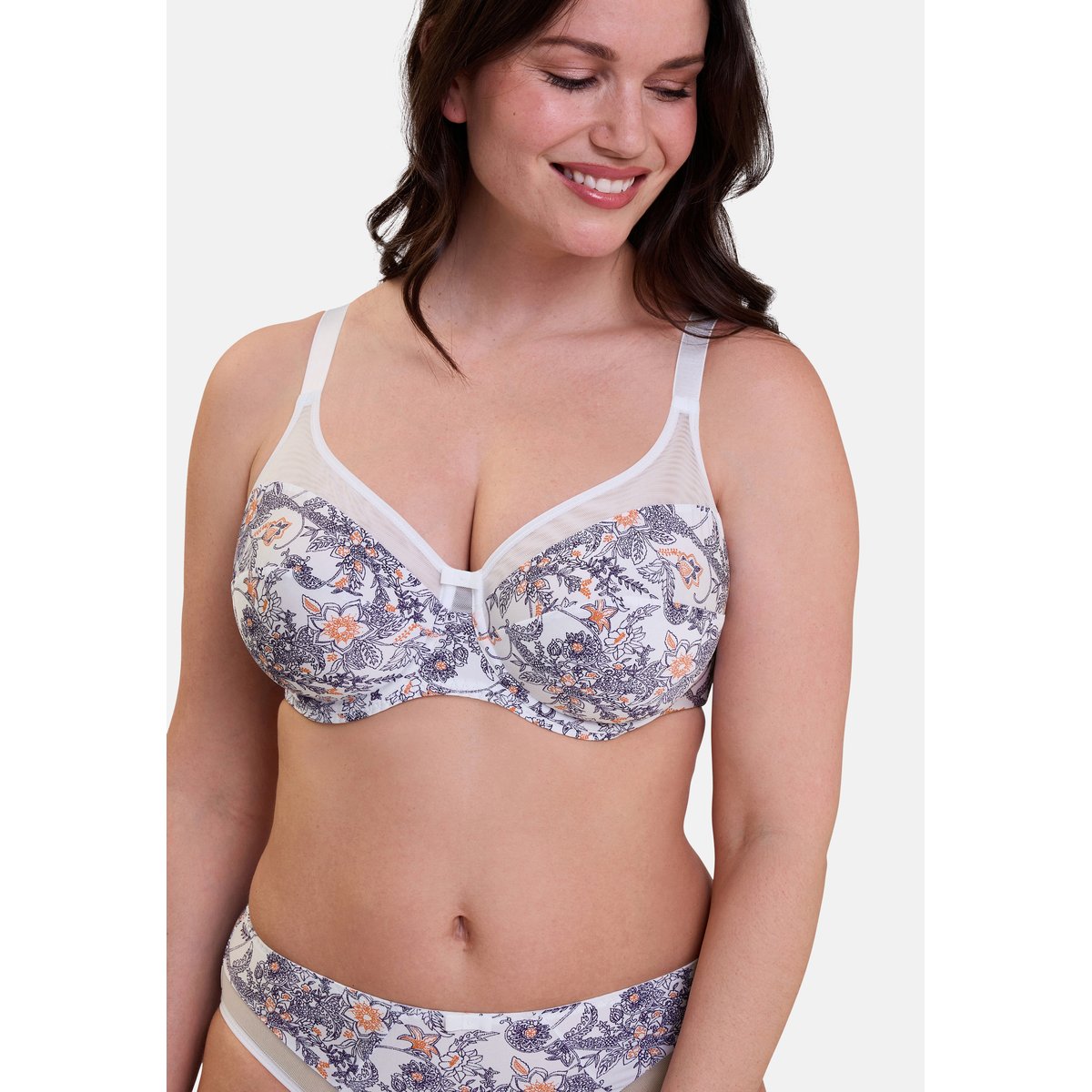 Soutien-gorge emboîtant Complice imprimé paisley mûre & mandarine, SANS COMPLEXE