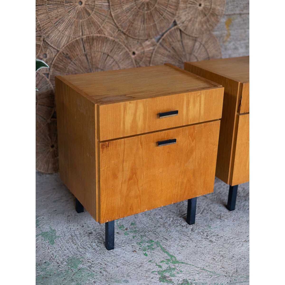Paire de tables de chevet contemporaine Maïa N°1605 - Bon état bois clair, DEBONGOUT