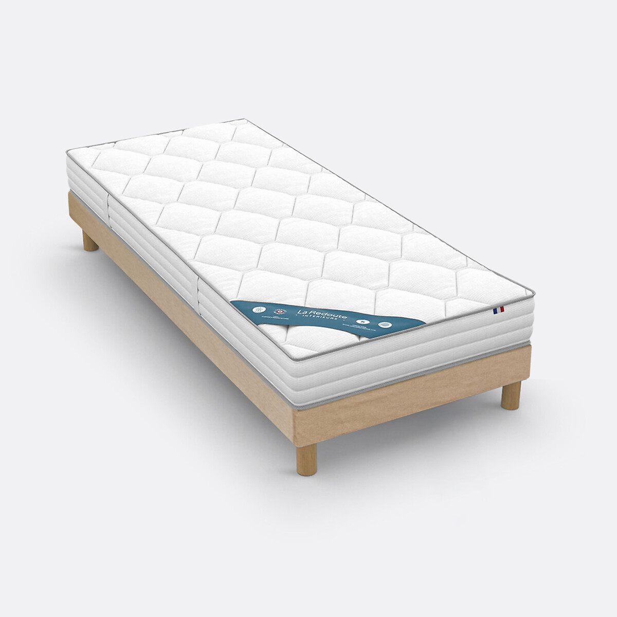 Ensemble matelas latex, soutien ferme, accueil enveloppant et sommier ecru, LA REDOUTE INTERIEURS