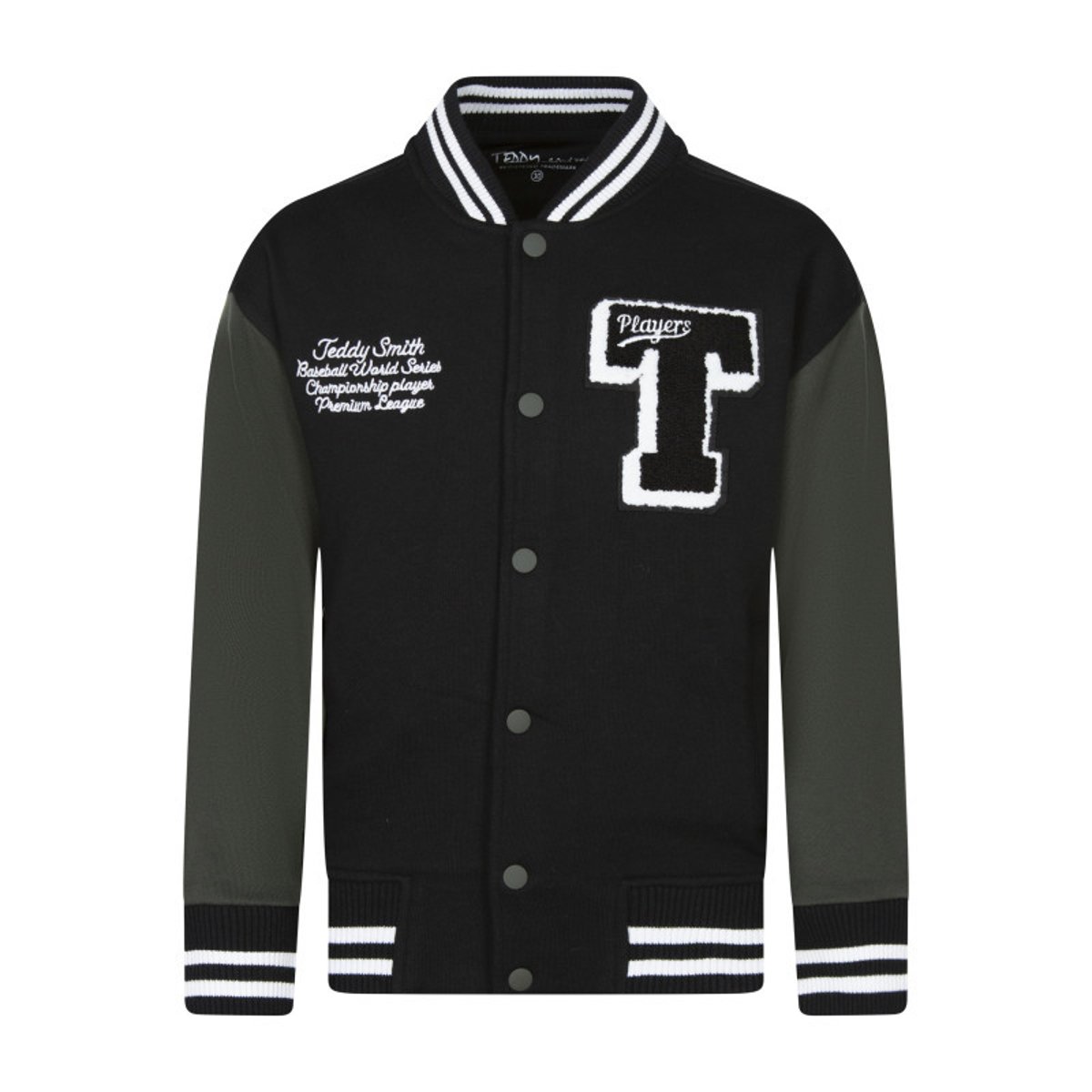 Sweat en coton mélangé noir avec imprimé logo et écritures noir, TEDDY SMITH