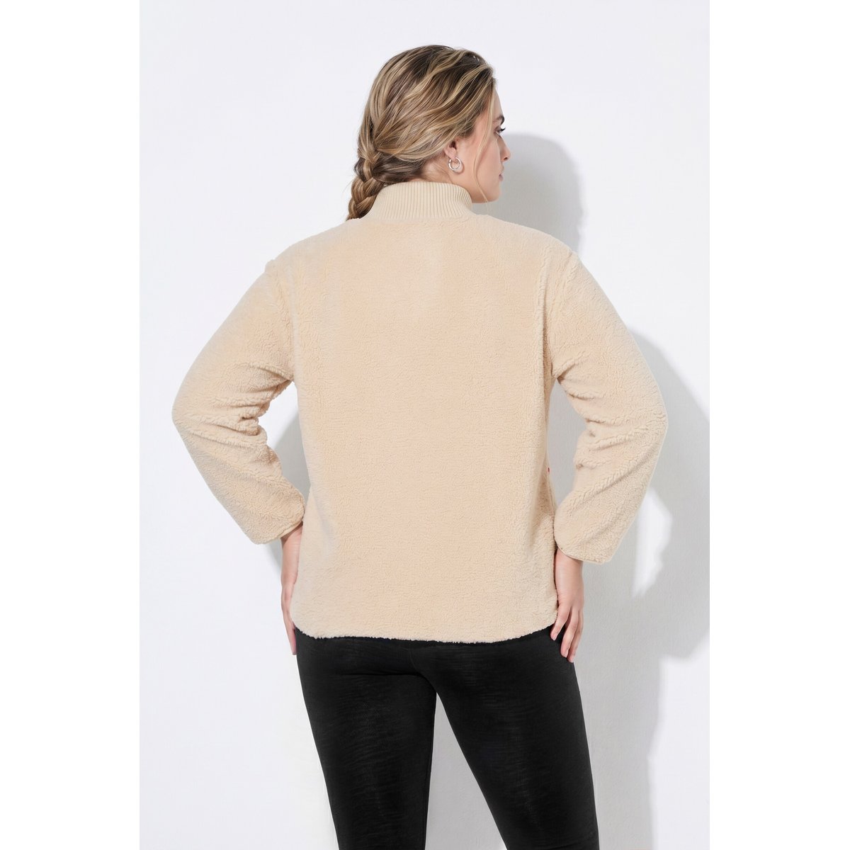 Veste en polaire bouclée beige, ULLA POPKEN