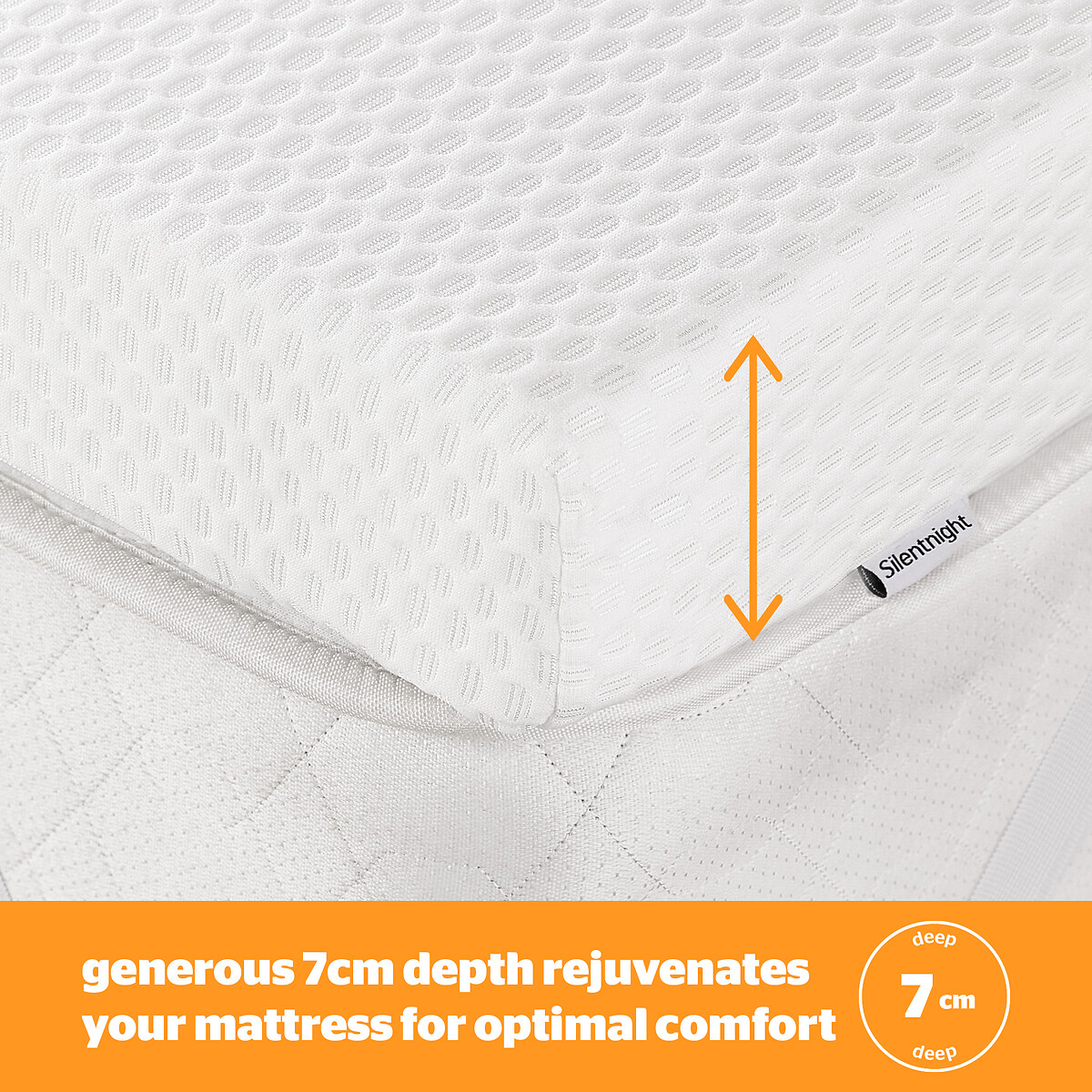 Impress Memory Foam 7cm Mattress Topper white, SILENTNIGHT
