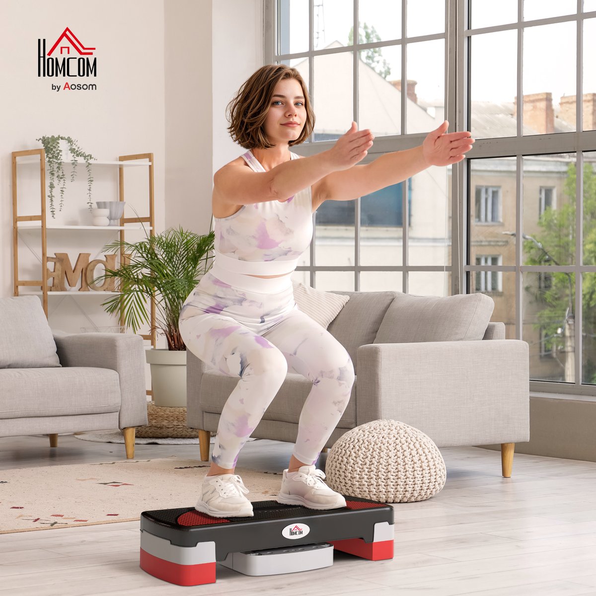 Stepper pour exercices d'aérobie noir, HOMCOM