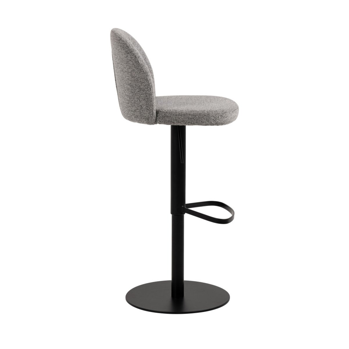 Tabouret de bar en tissu et métal H55-80cm- COLOBURA gris, DRAWER