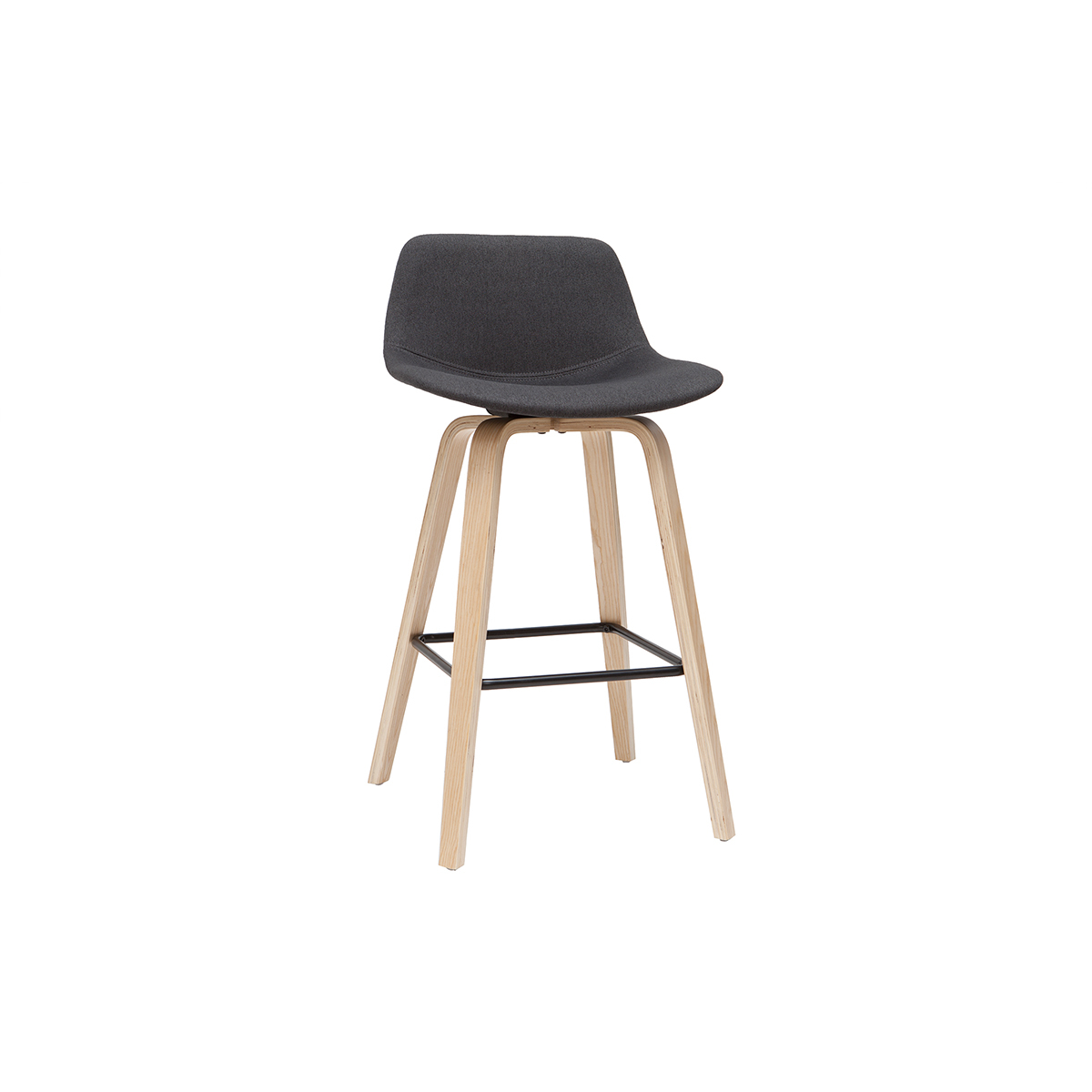 Tabourets de bar scandinaves H65 cm (lot de 2) NONIE gris foncé, MILIBOO