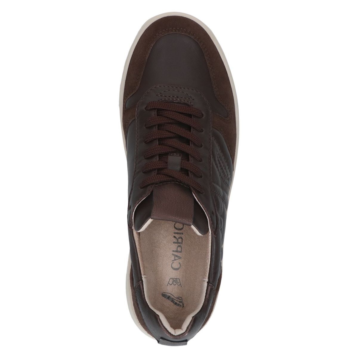 Basket en cuir marron foncé combiné, CAPRICE