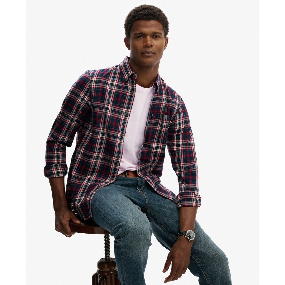 Chemise à Carreaux Vintage carreaux grace marine, SUPERDRY