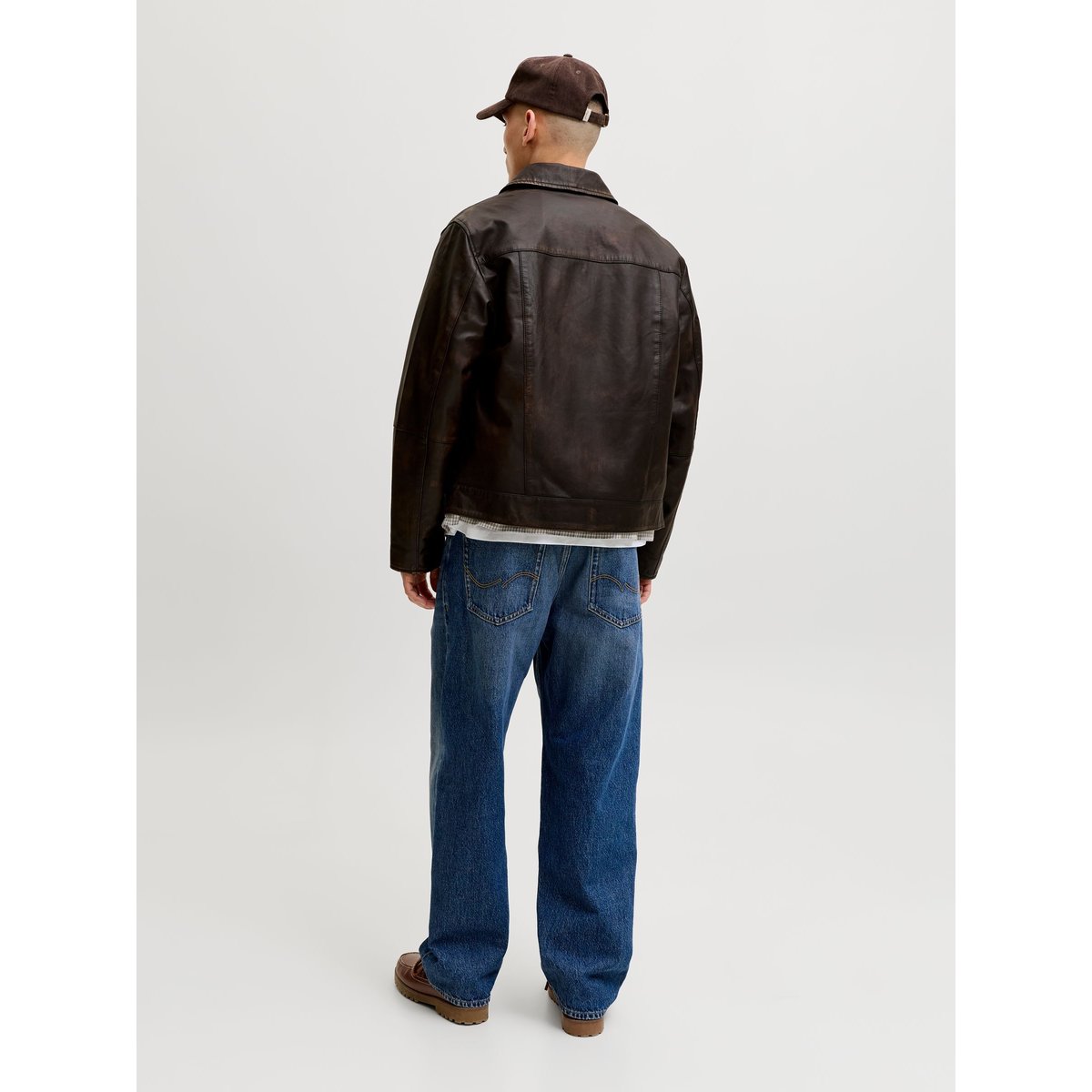 Veste En Cuir chocolate brown, JACK & JONES