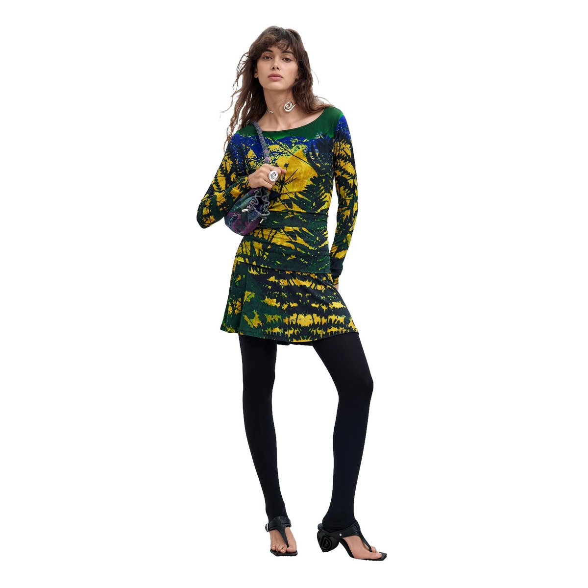 Robe en maille à manches longues M. C. Lacroix vert, DESIGUAL