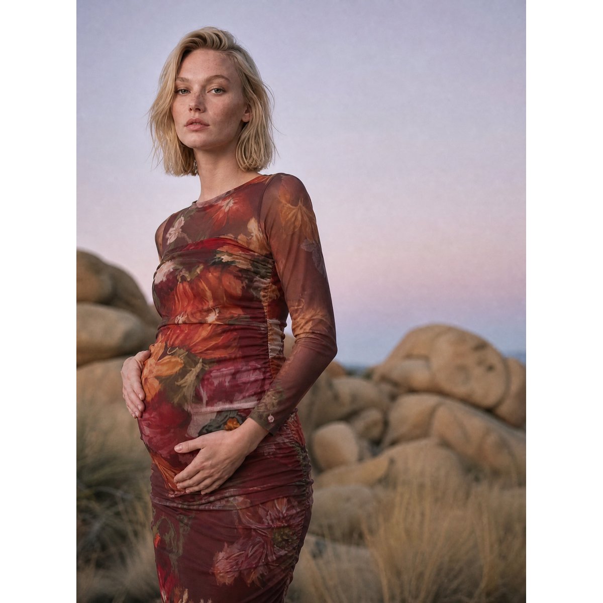 Robe de grossesse et allaitement Vanessa multico, CACHE COEUR