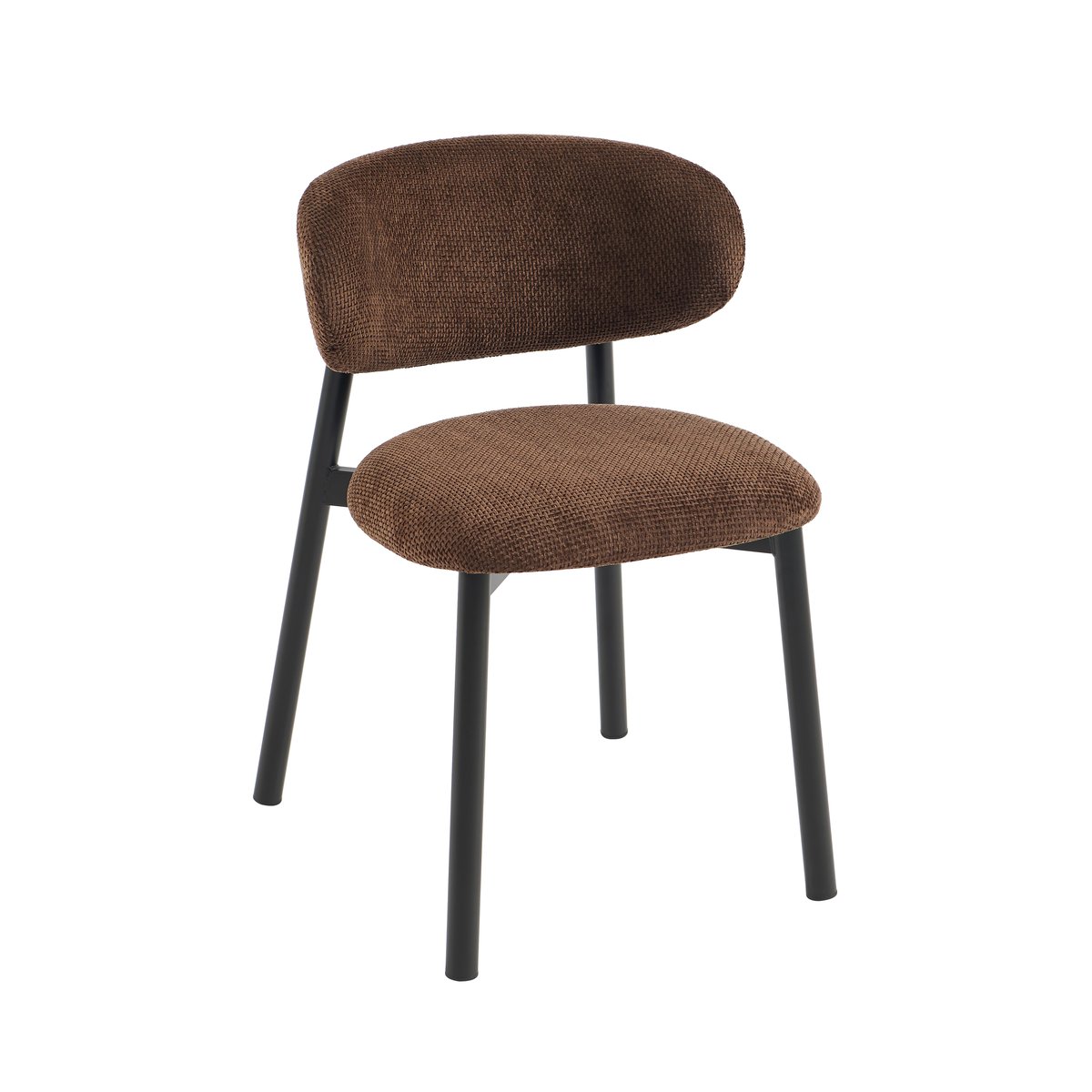 Lot de 2 chaises en tissu et acier CIARA marron, SORELH