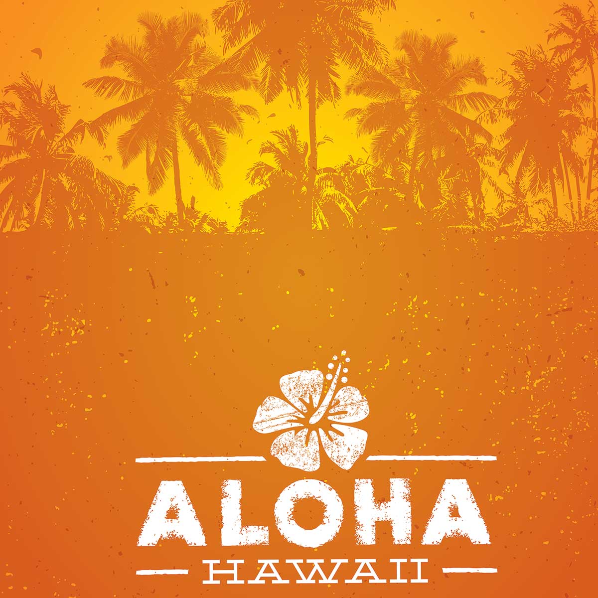 Affiche aloha hawaï affiche + cadre en bois - noir, HEXOA