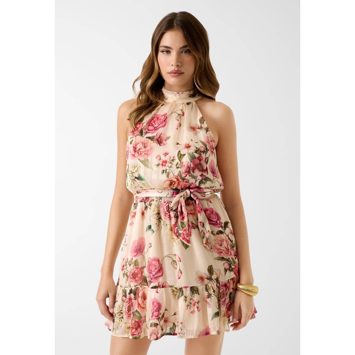 Robe Mini Imprimée rose floral, GUESS