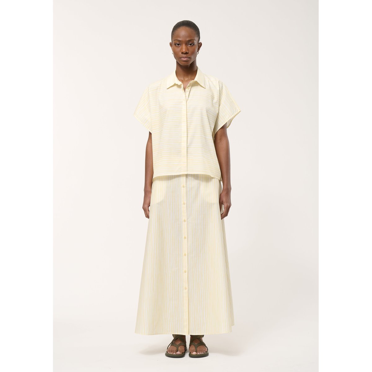 Chemise oversize à rayures colza, HUMILITY