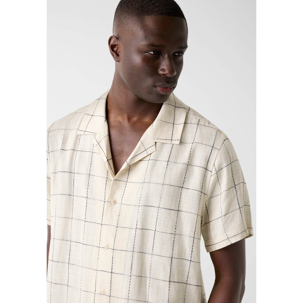 Chemise En Mélange De Lin crème, GUESS