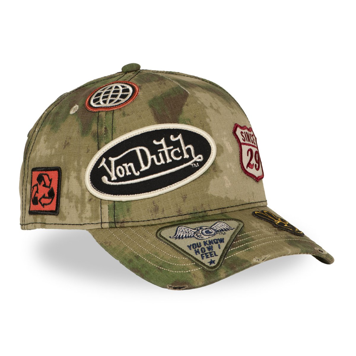 Casquette baseball KAMO vert/kaki/beige/noir, VON DUTCH