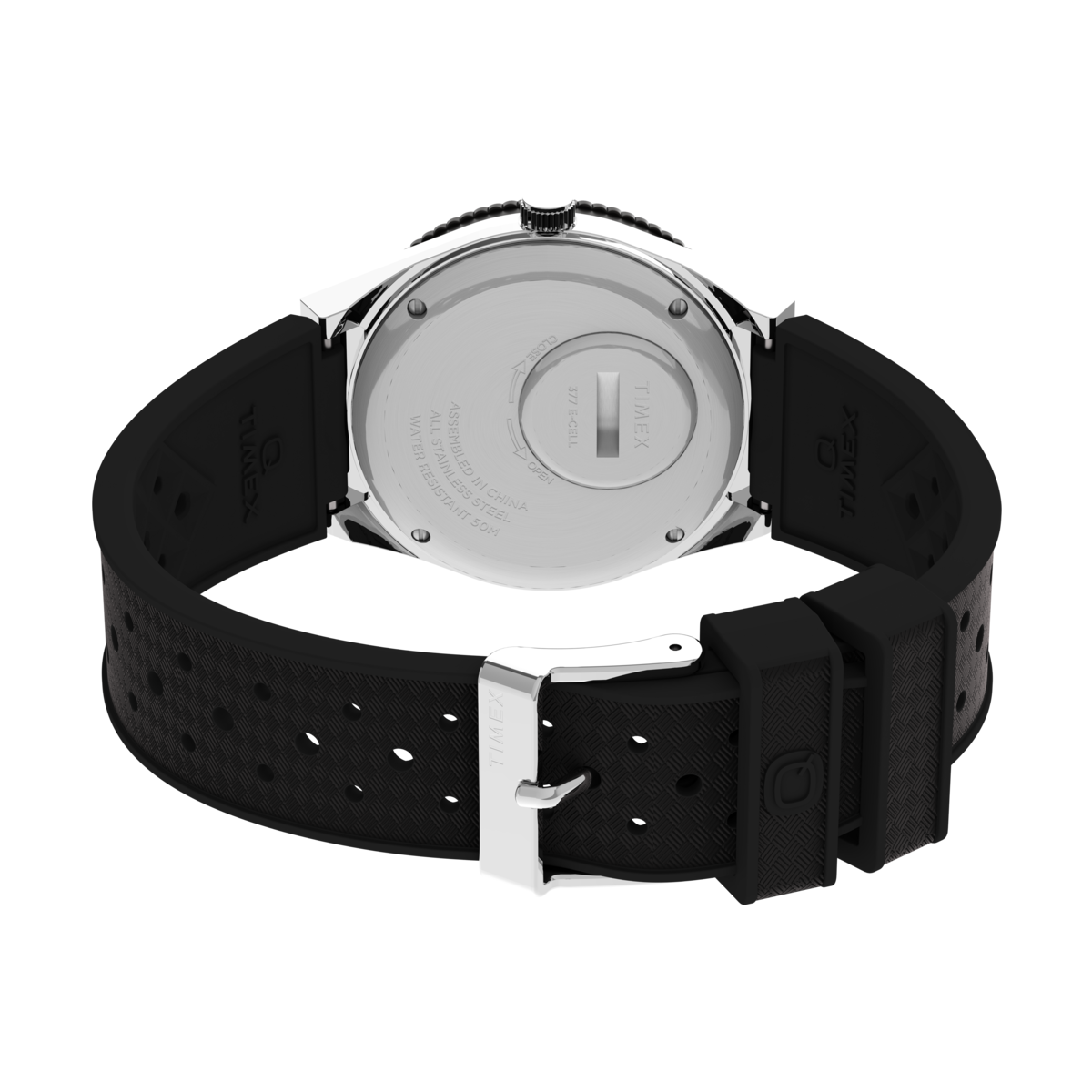 Montre Analogique  Q TIMEX argenté bleu foncé noir, TIMEX